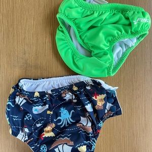 Set of 2 swim diapers, size 3T barely used
